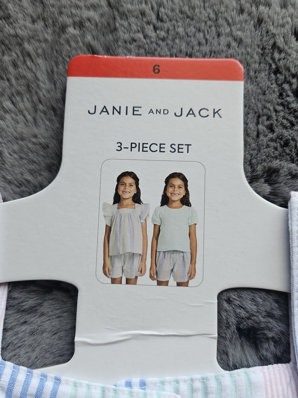 Janie and Jack Girls' 3-Piece Pastel Stripe Set